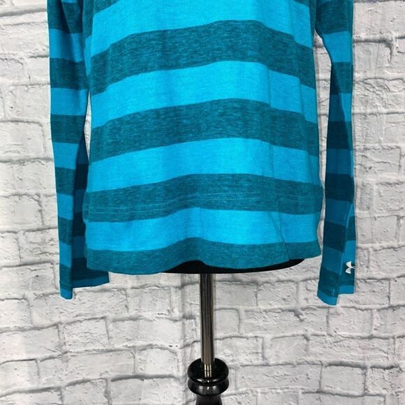Under armour semi fitted Longsleeve striped hoodie women sz L - Picture 7 of 11